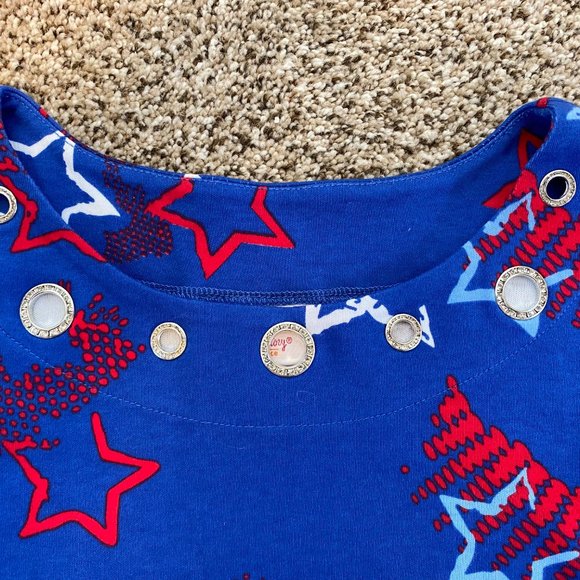 NWOT Quacker Factory Patriotic Star Embellished Tee - Picture 2 of 4